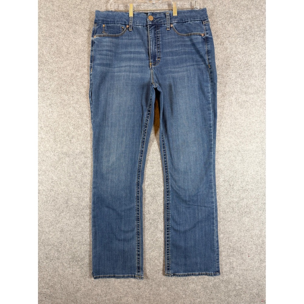 Seven7 Bootcut Jeans Womens 14 Blue Excellent High Rise Tummy Control